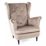 Poltrona Lady Velvet in velluto beige scuro – 82x92x101 cm