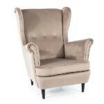 Poltrona Lord Velvet in velluto beige scuro – 82x92x101 cm