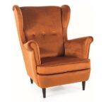Poltrona Lord Velvet in velluto cannella – 82x92x101 cm