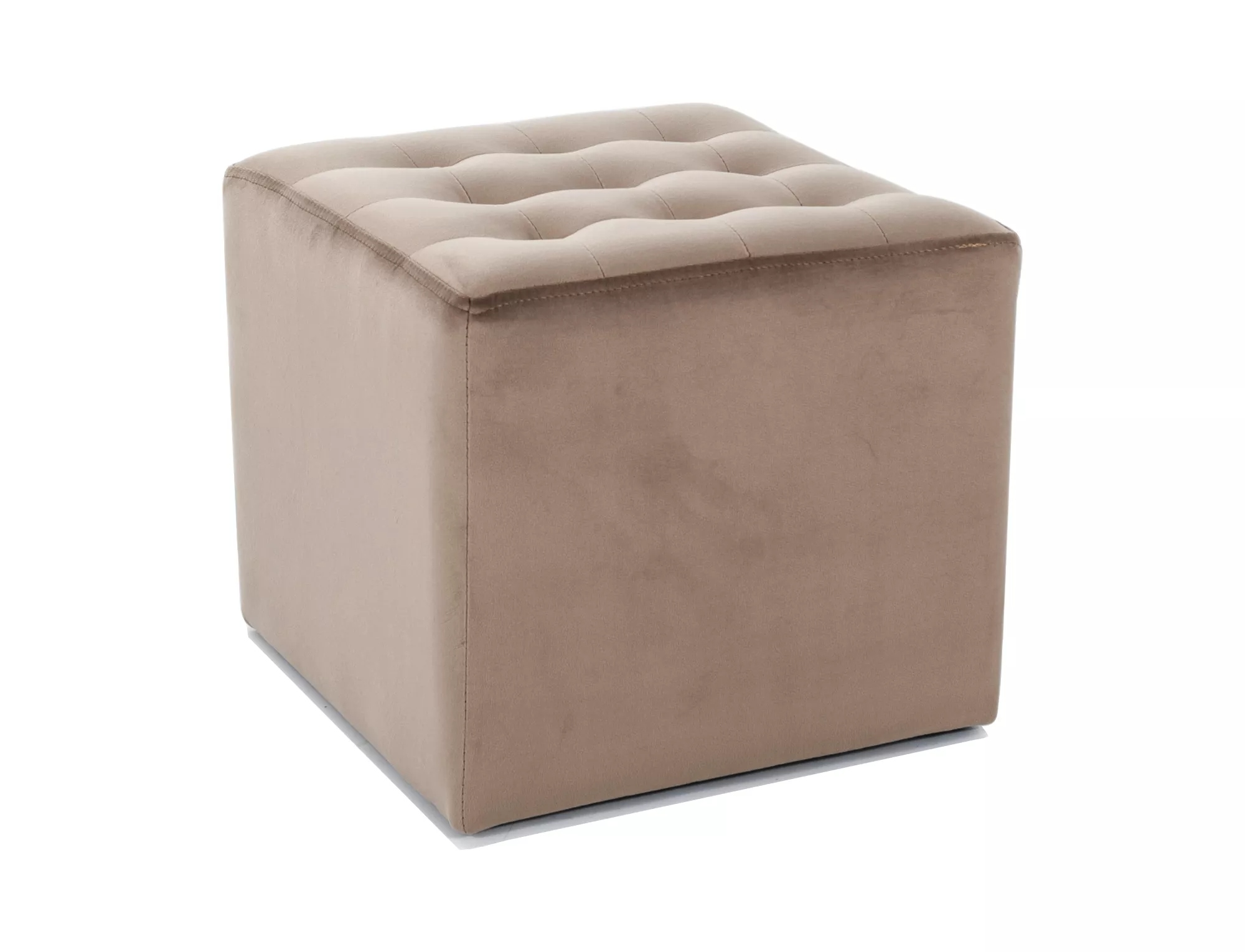 product-1096 Pouf Lori Velvet in velluto beige scuro – 39x39x34 cm - immagine 1