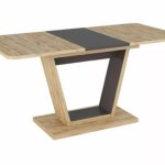 Tavolo Nigel allungabile in rovere Wotan e marrone – 120/160x80x76 cm