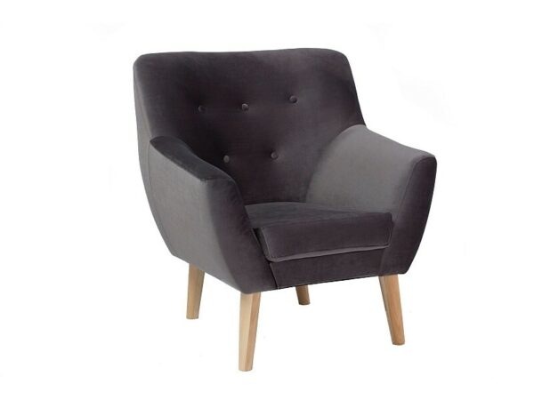 Poltrona Nordic 1 Velvet in velluto grigio – 76x75x90 cm