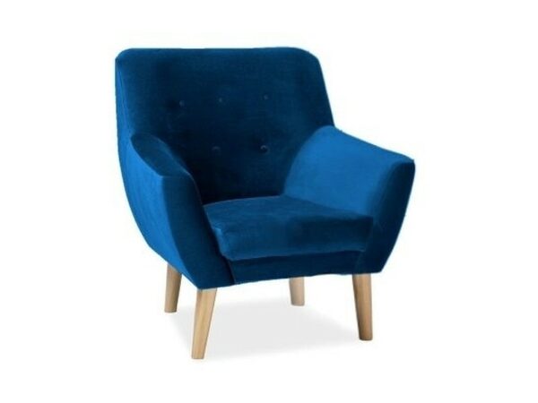 Poltrona Nordic 1 Velvet in velluto blu navy – 76x75x90 cm