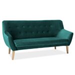 Divano Nordic 3 Velvet in velluto verde – 180x75x90 cm