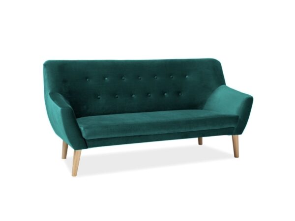Divano Nordic 3 Velvet in velluto verde – 180x75x90 cm