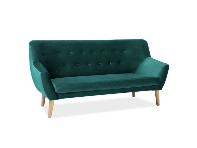 product-1281 Divano Nordic 3 Velvet in velluto verde – 180x75x90 cm - immagine 1