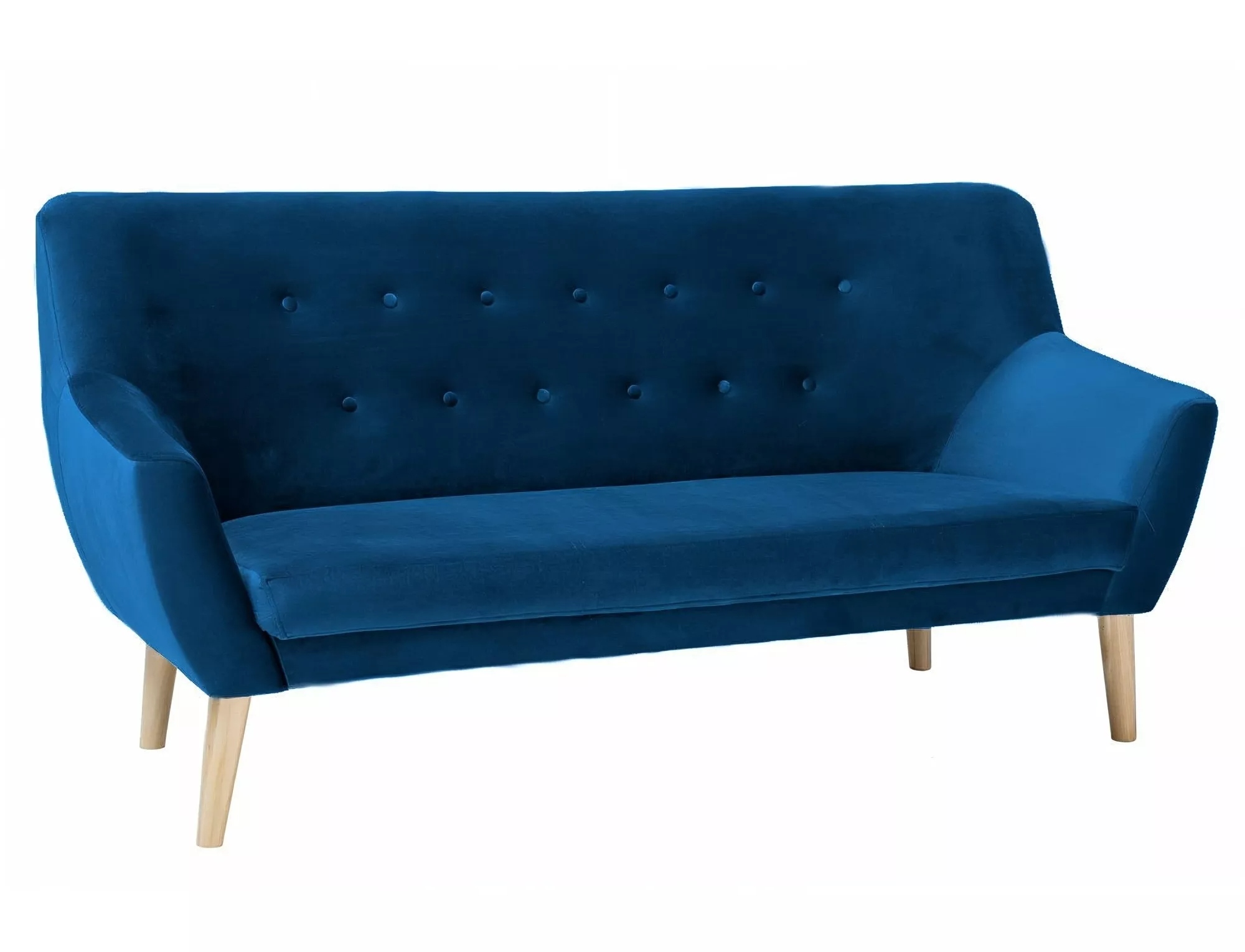 product-1282 Divano Nordic 3 Velvet in velluto blu – 180x75x90 cm - immagine 1