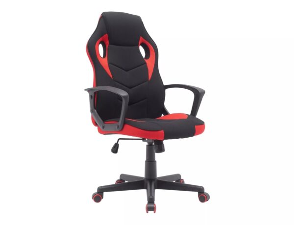 Sedia da ufficio Dakar in tessuto nero/rosso – 63x48x106 cm