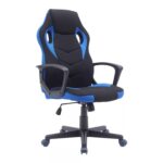 Sedia da ufficio Dakar in tessuto nero/blu – 63x48x106 cm