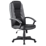 Sedia da ufficio Q-019 in ecopelle nera – 61x50x112 cm