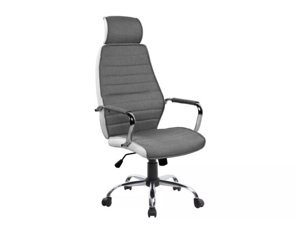 Sedia da ufficio Q-035 bianca e grigia – 59x52x121 cm
