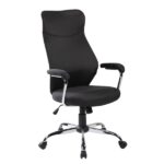 Sedia da ufficio Q-319 in tessuto nero – 64×52×112 cm