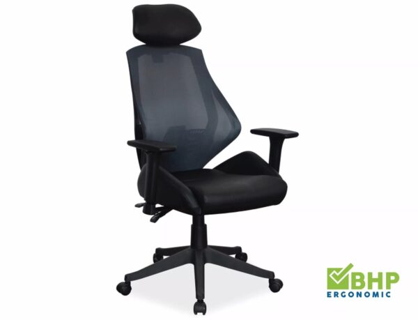 Sedia da ufficio ergonomica Q-406 nera – 67x52x102 cm