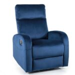 Poltrona reclinabile Olimp Velvet blu navy – 72x80–160x101 cm