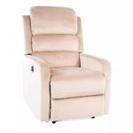Poltrona reclinabile Pegaz Velvet beige – 64x88–160x102 cm