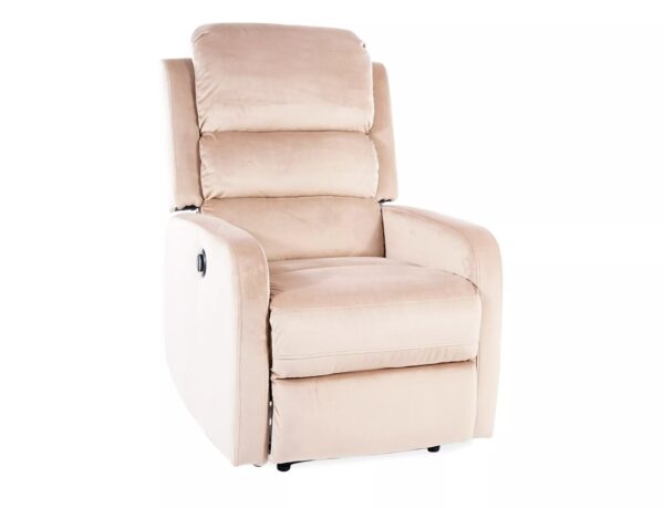 Poltrona reclinabile Pegaz Velvet beige – 64x88–160x102 cm
