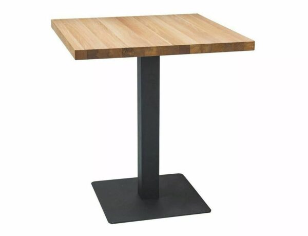 Tavolo Puro laminato in rovere naturale e metallo nero – 70x70x76 cm