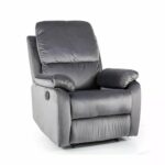 Poltrona reclinabile Spencer 1 Velvet in velluto grigio – 80x94–164x101 cm