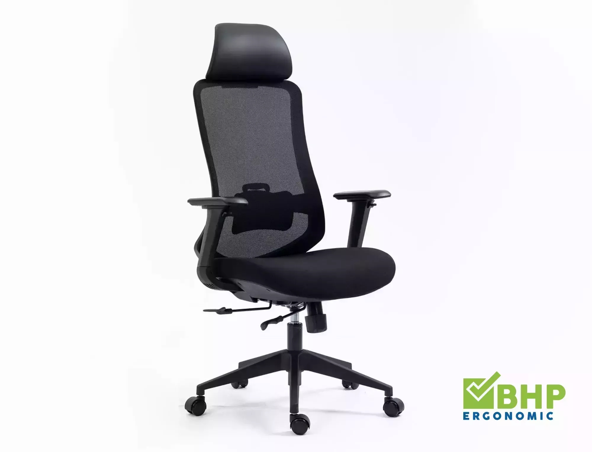 product-1897 Sedia da ufficio Ergon ergonomica in nero – 64x49-54x112 cm - immagine 1