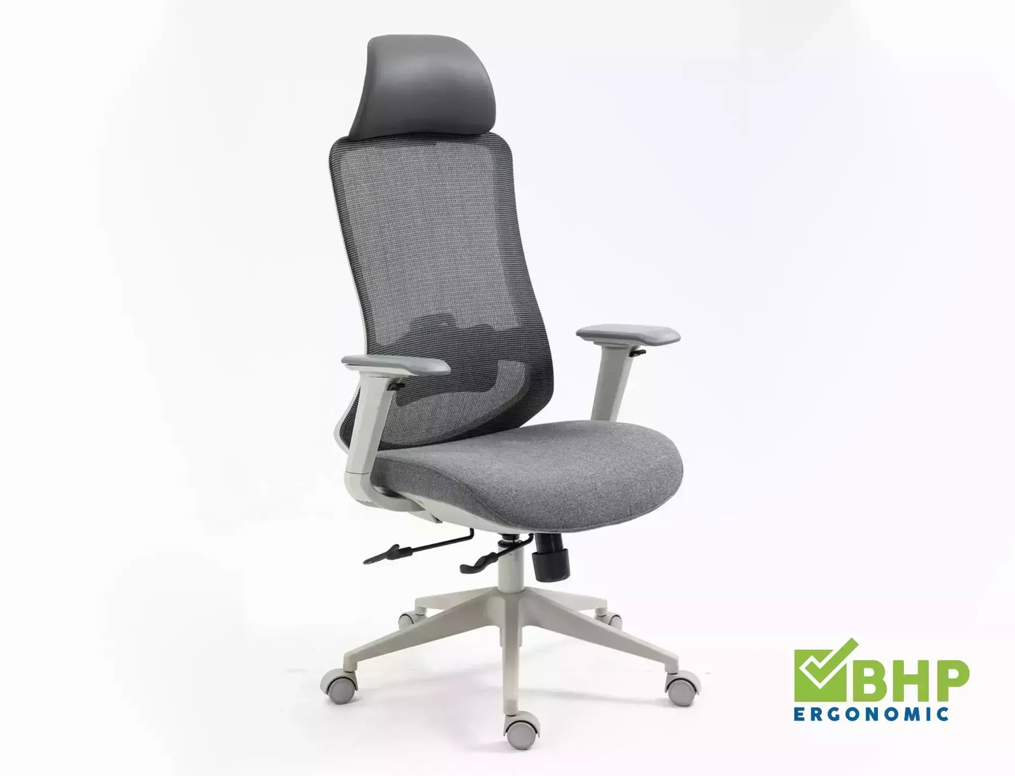 product-1898 Sedia da ufficio Ergon ergonomica in grigio – 64x49-54x112 cm - immagine 1