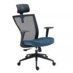 Sedia da ufficio Q-328H blu e nera – 62x48x97 cm