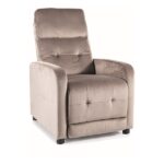 Poltrona reclinabile Otus Velvet beige scuro – 66x92–144x100 cm