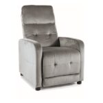 Poltrona reclinabile Otus Velvet grigia – 66x92–144x100 cm
