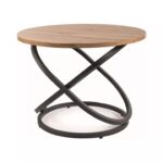 Tavolino Eos D – rovere artisan / nero opaco Ø60 cm