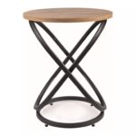 Tavolino Eos E – rovere artisan / nero opaco Ø45 cm