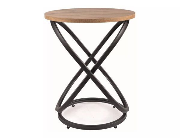Tavolino Eos E – rovere artisan / nero opaco Ø45 cm