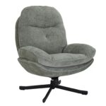 Poltrona Harper in tessuto oliva – 77x54x101 cm