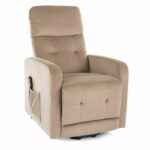 Poltrona reclinabile Otus II Velvet beige – 66x92–144x100 cm
