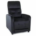 Poltrona reclinabile Otus Velvet nera – 66x92–144x100 cm