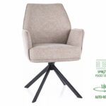 Sedia Hugo Brego in tessuto beige chiaro – 58x46x90 cm
