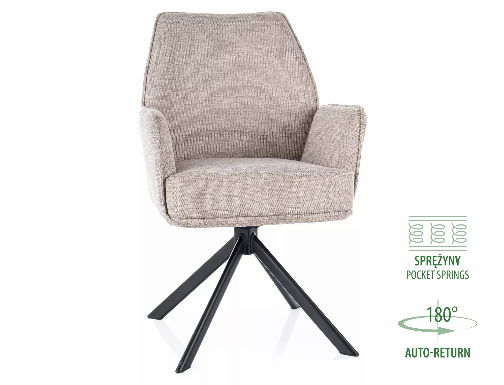 product-2266 Sedia Hugo Brego in tessuto beige chiaro – 58x46x90 cm - immagine 1
