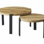 Set tavolini Polo in rovere Artisan e metallo – Ø80/60 cm