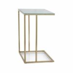 Tavolino Symphony G in vetro bianco e metallo oro – 40x30x61 cm