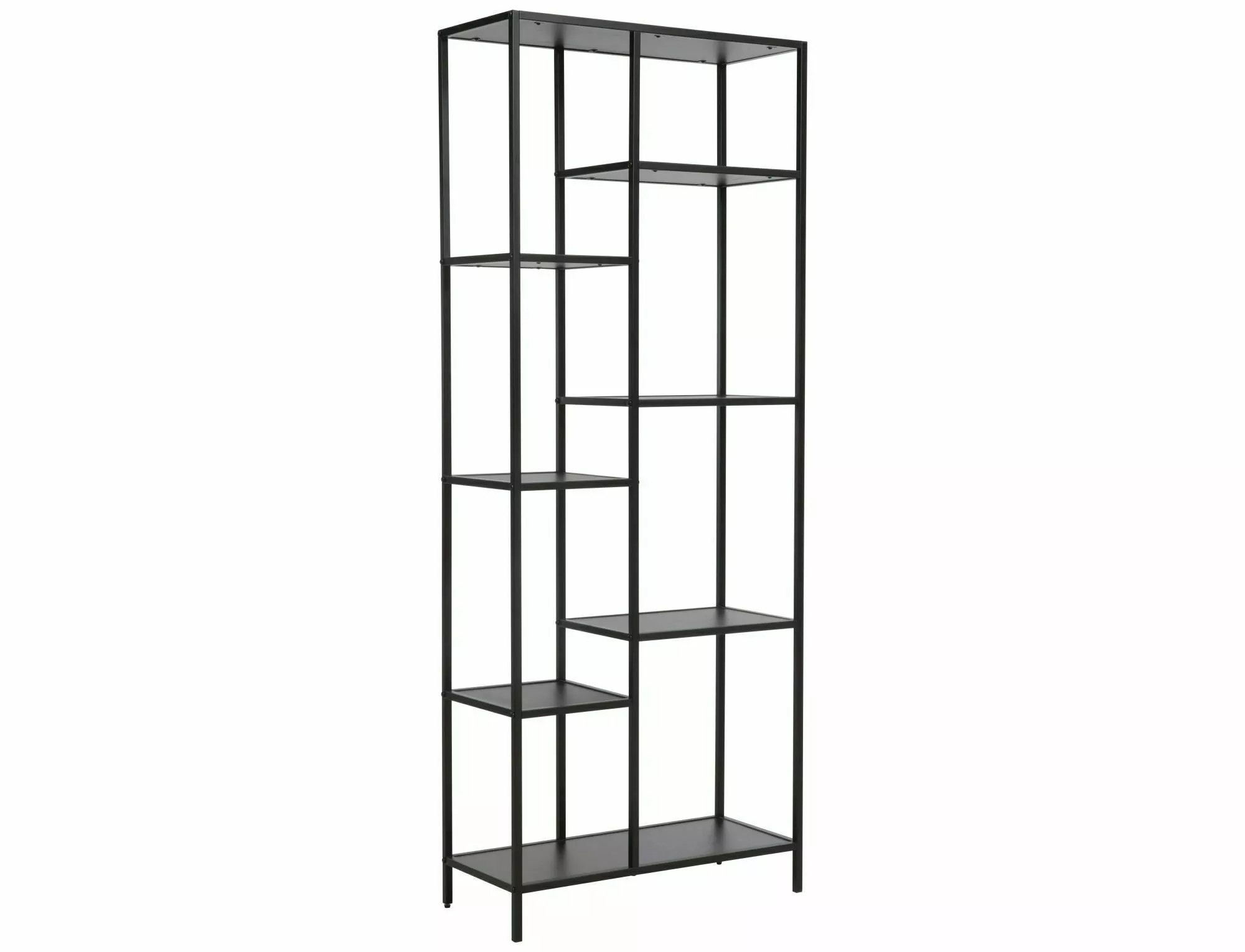 product-2451 Libreria Costa A in metallo nero con ripiani in legno laminato nero – 70x30x178 cm - immagine 1
