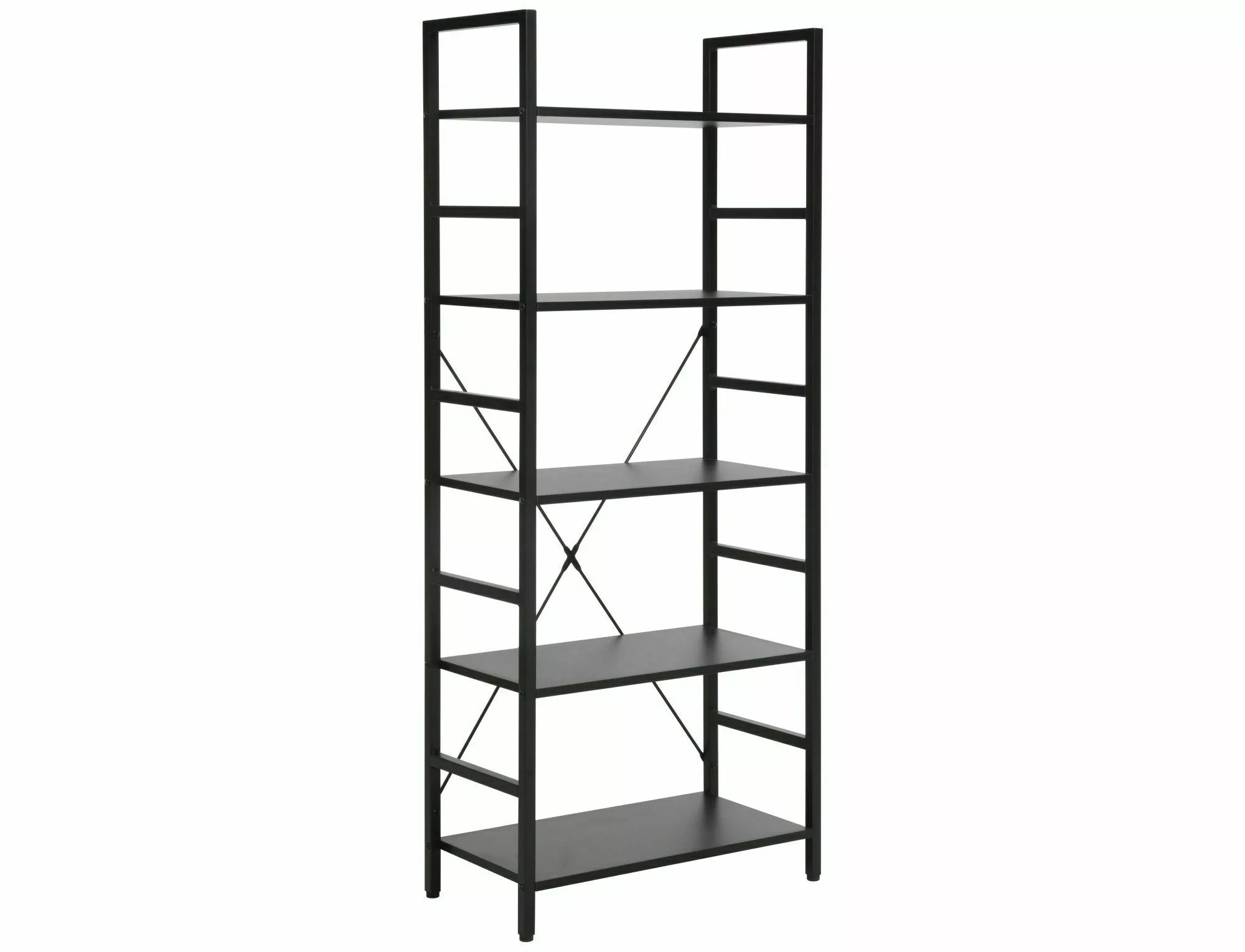 product-2457 Libreria Loft R5 in metallo e laminato nero – 60x30x146 cm - immagine 1