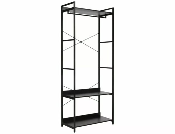 Libreria–Appendiabiti Rin B nera – 80x40x200 cm