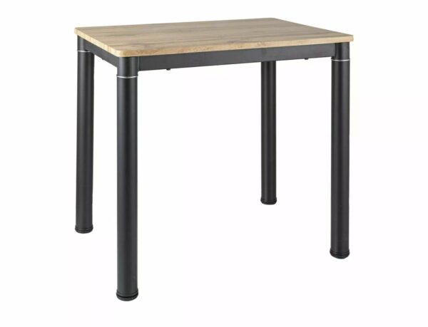 Tavolo Damar in finitura rovere artisan con struttura in metallo nero opaco – 80x60x75 cm