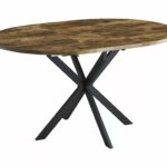 Tavolo Gaston in MDF noce vintage – Ø100/135x75 cm