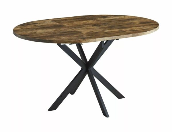 Tavolo Gaston in MDF noce vintage – Ø100/135x75 cm