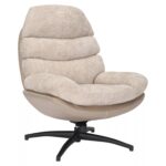 Poltrona Giselle in tessuto e pelle sintetica beige – 77x77x101 cm
