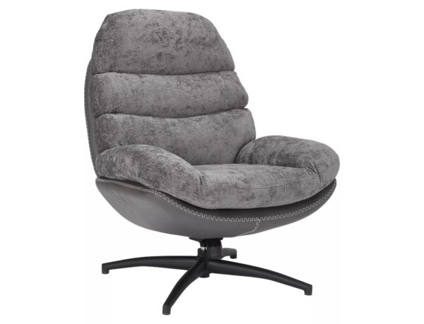 Poltrona Giselle in tessuto e pelle sintetica grigia – 77x77x101 cm