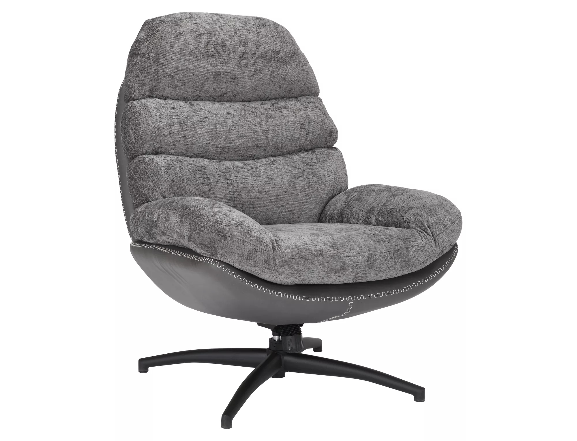 product-2590 Poltrona Giselle in tessuto e pelle sintetica grigia – 77x77x101 cm - immagine 1