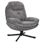 Poltrona Harper in tessuto grigio – 77x54x101 cm