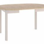 Tavolo Dante rotondo allungabile in rovere Cremona Torro e cashmere – Ø102/144x75 cm