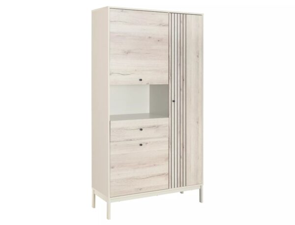 Libreria Frost R1 in off white + rovere alpino – 100x40x191 cm