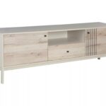Mobile TV Frost RTV1 in off white + rovere alpino – 180x40x58 cm